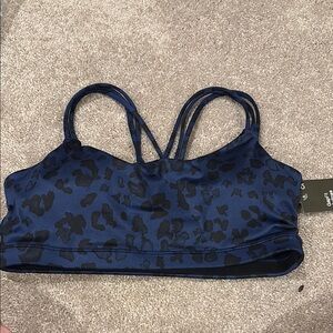 Gap Navy and Black Patterned Sports Bra